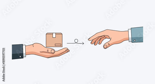 Hands exchanging a house key.