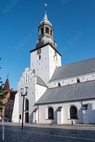 Bell tower of the Budolfi cathedral in Aalborg