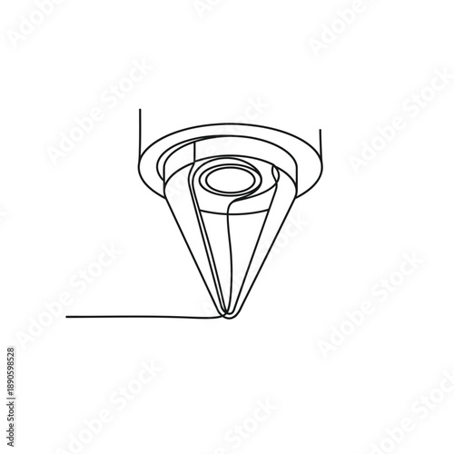 Continuous line drawing of GPS map location pin icon. Minimalist direction marker vector illustration and single line art sketch.