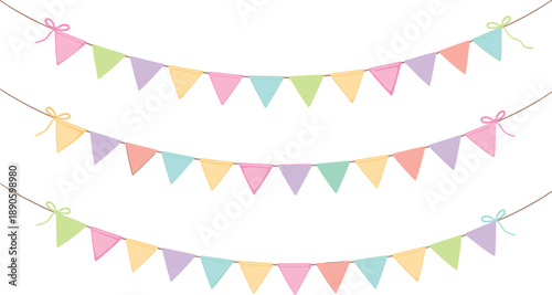 Colorful Carnival Bunting Flags Set for Birthday Parties, Festivals and Holiday Decorations