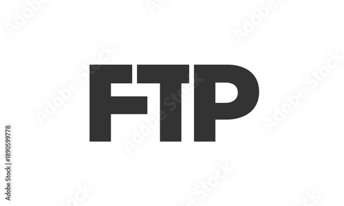 Free Download FTP logo design template with strong and modern bold text. Initial based vector logotype featuring simple and minimal typography. Trendy company identity. - GFXLoad