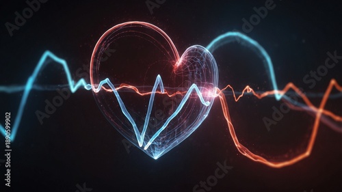 Heart Health Medical Concept with Glowing Pulse