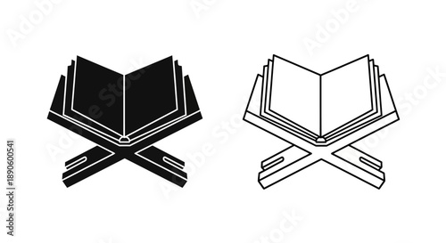 Open book icon design template