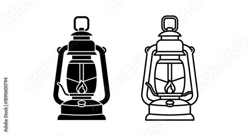 Vintage lantern icon design illustration