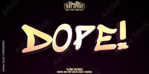 Dope editable text effect, customizable graffiti and urban 3d font style