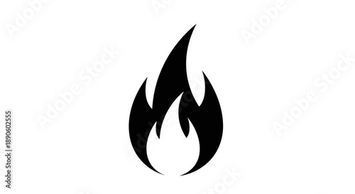 Simple black flame icon on white background.