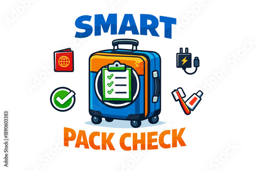 Smart packing essentials: efficient travel checklist with luggage and accessories