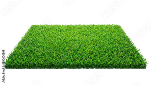 Konstfotografi Isolated rectangular patch of vibrant green grass or artificial turf