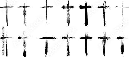 Christian cross icon set