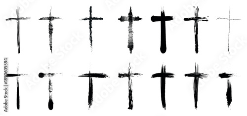 Christian cross icon set