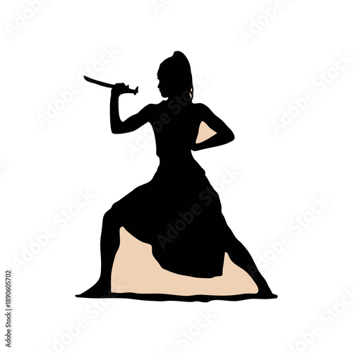 silhouette of a woman in a dress