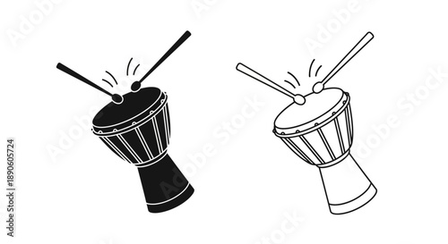 African djembe drum illustration music percussion instrument
