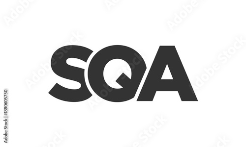 SQA logo design template with strong and modern bold text. Initial based vector logotype featuring simple and minimal typography. Trendy company identity.