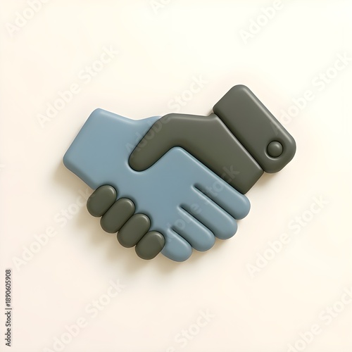 Human AI Handshake 3D Icon