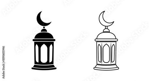 Islamic lantern crescent moon design
