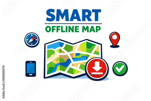 Smart offline map with navigation tools and download option