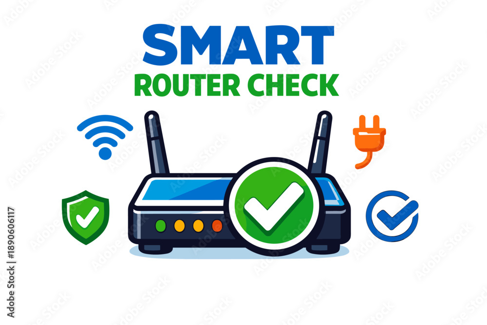 Fototapeta premium Smart router check: ensure connectivity and security with wi-fi verification tools