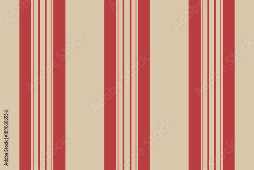 Dlatform vertical stripe vector, greeting background pattern texture. Clank lines textile fabric seamless in light and red colors.