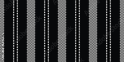 Sopular vertical lines fabric, machinery background pattern seamless. Deometrical stripe texture textile vector in black and white colors.
