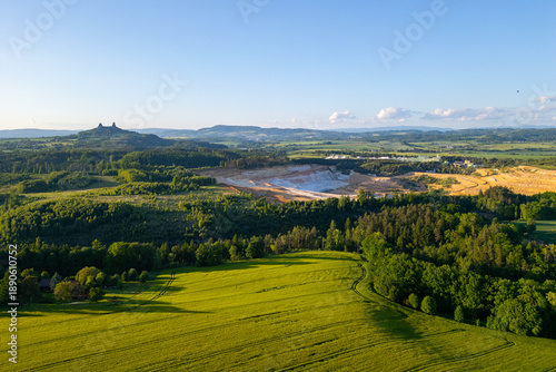 Wallpaper Mural Trosky Castle set against a vast countryside during summer in Bohemian Paradise. Green fields and distant hills create a beautiful landscape in Czechia. Torontodigital.ca