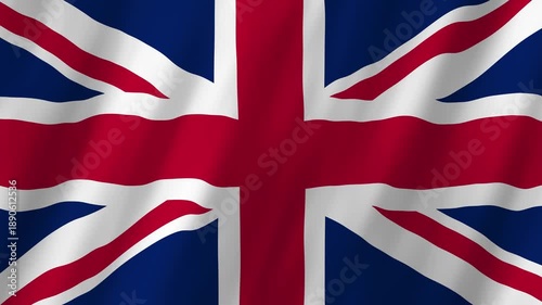 United Kingdom Flag Waving on Wind, Realistic 4K UK Background