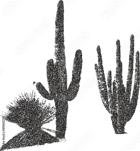 Desert y2k retro stipple art sand brutalist halftone vector png transparent, dry 2000s photocopy effect tattoo aesthetic