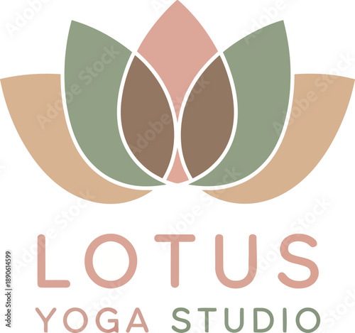 Lotus Yoga Studio Logo Design with Lotus Flower.