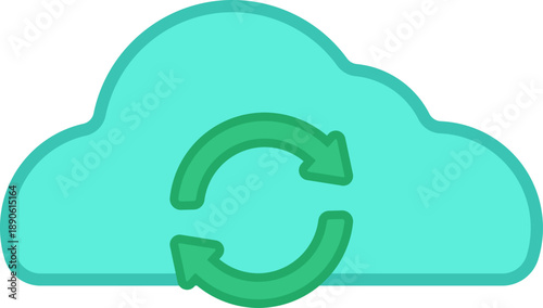 Cloud computing synchronization and data refresh icon.