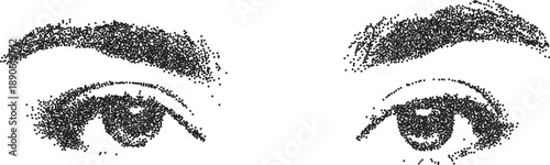 Eye vintage y2k stipple art, vision halftone stipple brutalist retro vector png with transparent background, iris 2000s aesthetic photocopy effect tattoo