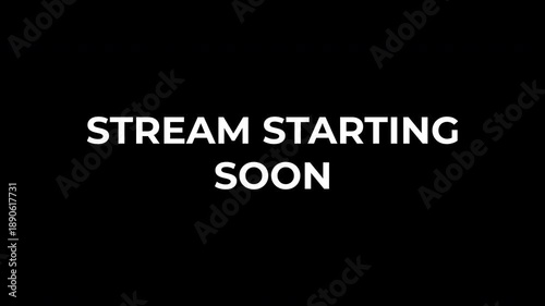 STREAM STARTING SOON pixel scan text reveal 4K animated video