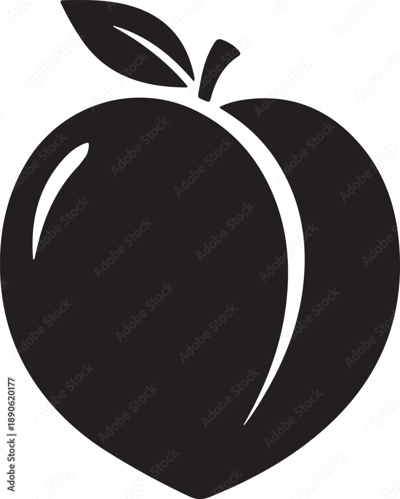 Fototapeta premium Peach Silhouette on White Background