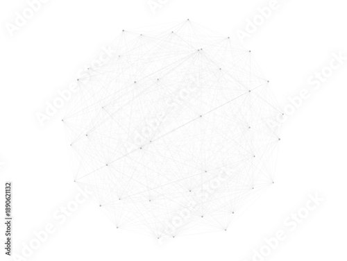 Abstract Plexus sphere or circle. Dots connected by lines. Technology abstract background. Minimalist mesh backdrop. Abstract polygonal shape.