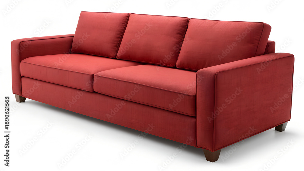 Fototapeta premium red sofa isolated on white background