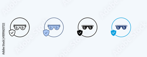 Safety Googles Multiple Icon Illustration Vector