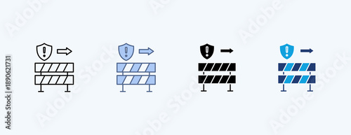 Safety Barrier Multiple Icon Illustration Vector