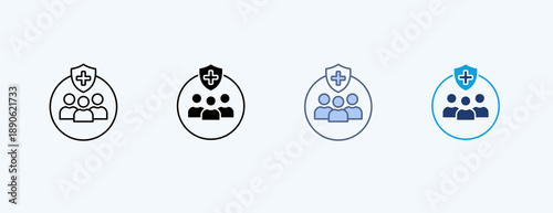 Safety Team Multiple Icon Illustration Vector