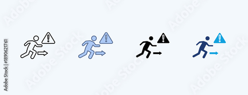 Evacuation Multiple Icon Illustration Vector