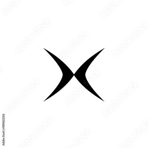 Free Download Abstract Black X Shape Logo Design on White Background - GFXLoad