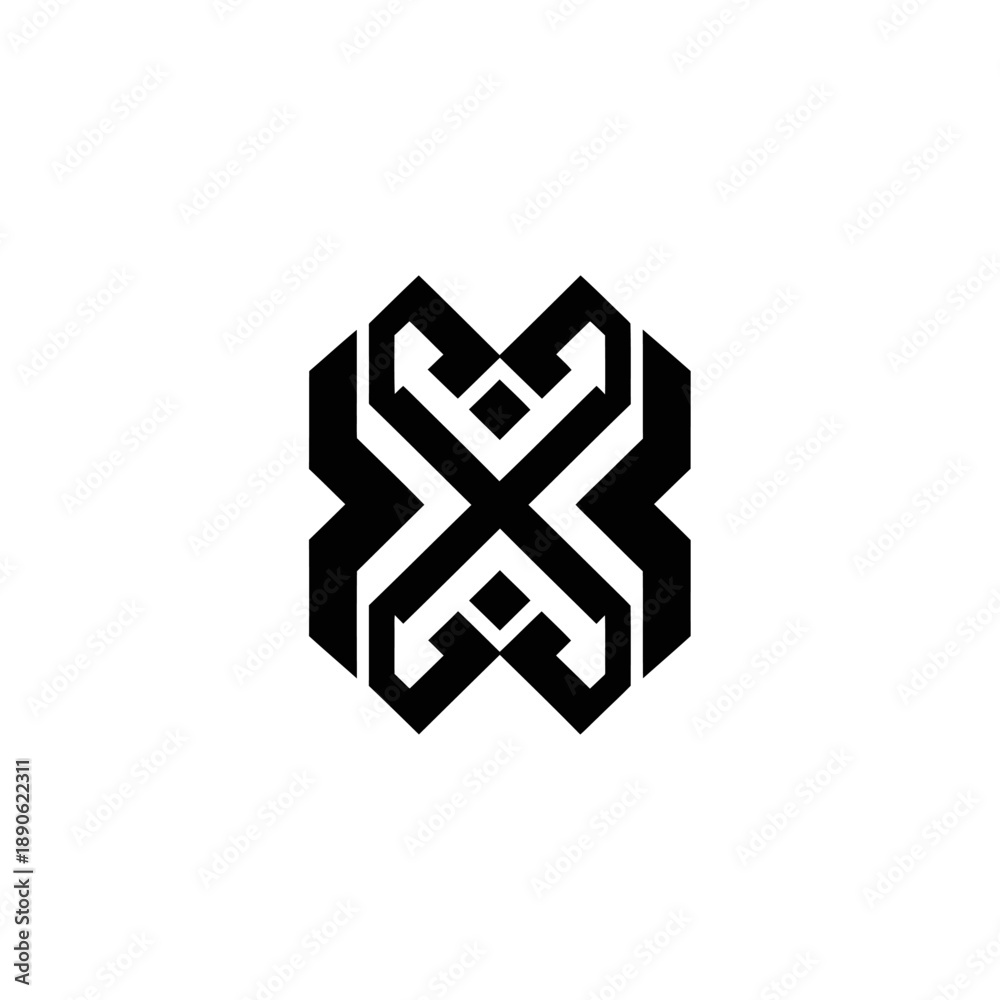 Obraz premium Black Geometric Monogram Logo