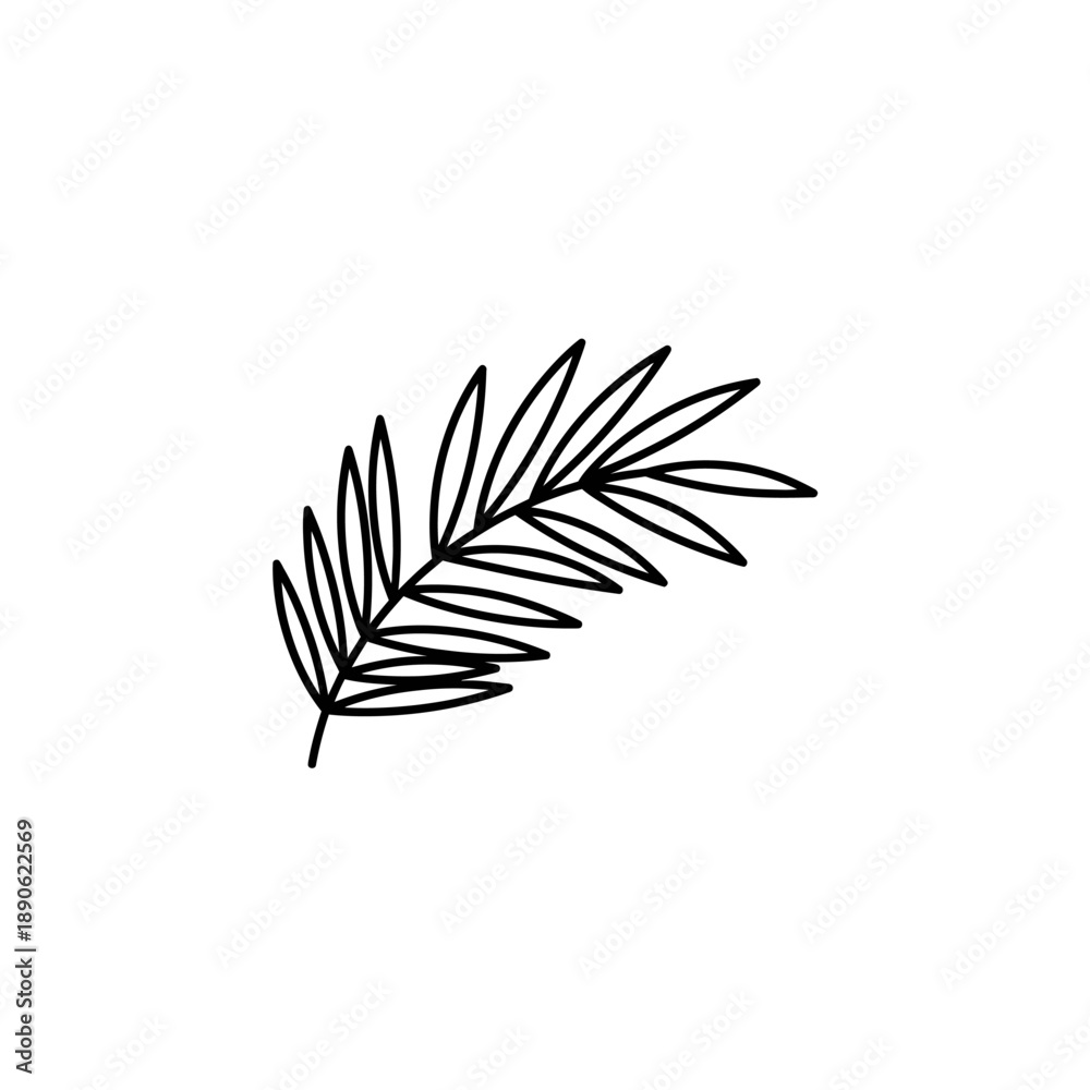 Obraz premium minimalist black leaf icon
