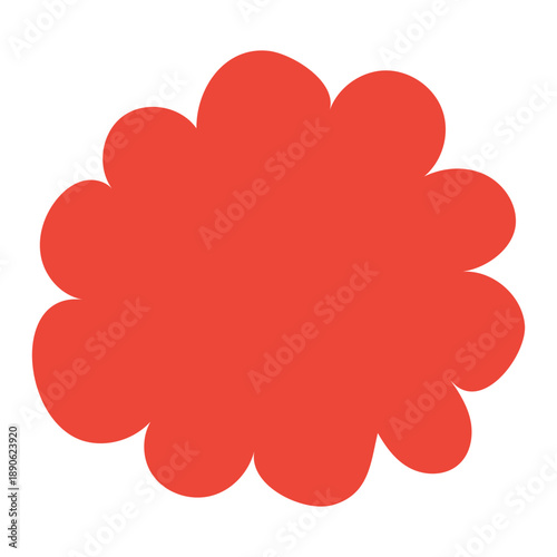 Red bobble, yarn pompom, decorative ball isolated on transparent background. Hand drawn flat vector illustration. Seasonal design element, winter clothes decoration, knitting clip art