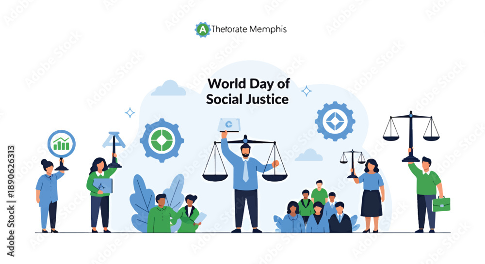 Fototapeta premium World Day of Social Justice Illustration.