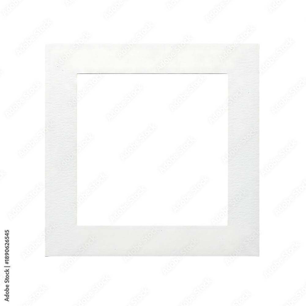 Obraz premium Simple white square paper frame border on black