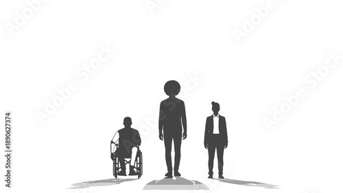 People Overcoming Barriers in Life, Minimalist Setting, Inspirational Concept