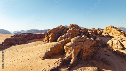 Aerial view at Wadi Rum Jordan