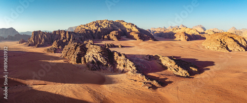 Aerial view at Wadi Rum Jordan