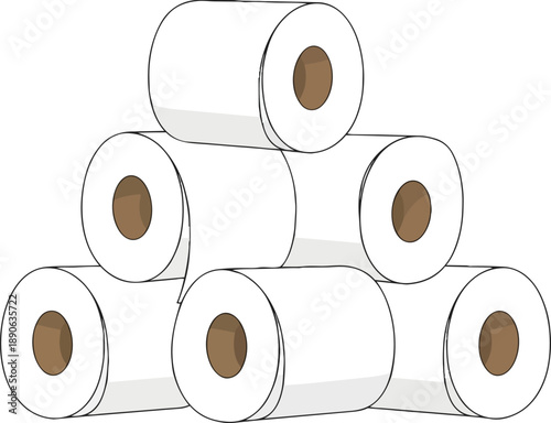 Stack of Rolls of Paper.