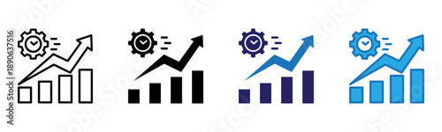 Productivity Icon Multi Style Vector Illustration