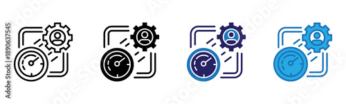 Efficiency Icon Multi Style Vector Illustration