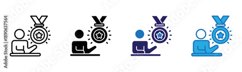 Medal Icon Multi Style Vector Illustration